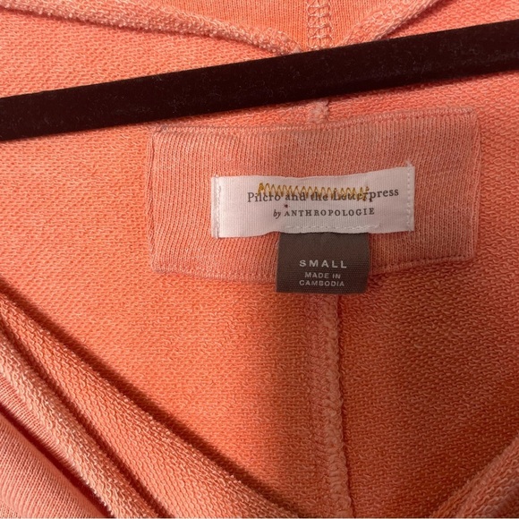 Anthropologie Pilcro and the Letterpress Peach Terrycloth Oversized Sweatshirt - Picture 3 of 4